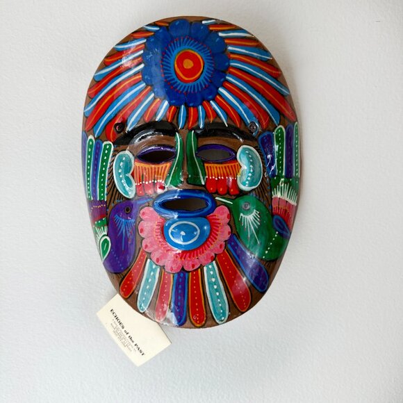 NWT Echoes of the Past‎ Hand Painted Clay Fiesta Mask Guerrero Mexico Artist - Picture 5 of 7